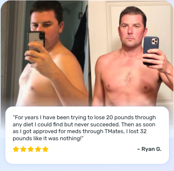 Happy Tmates customer after losing weight